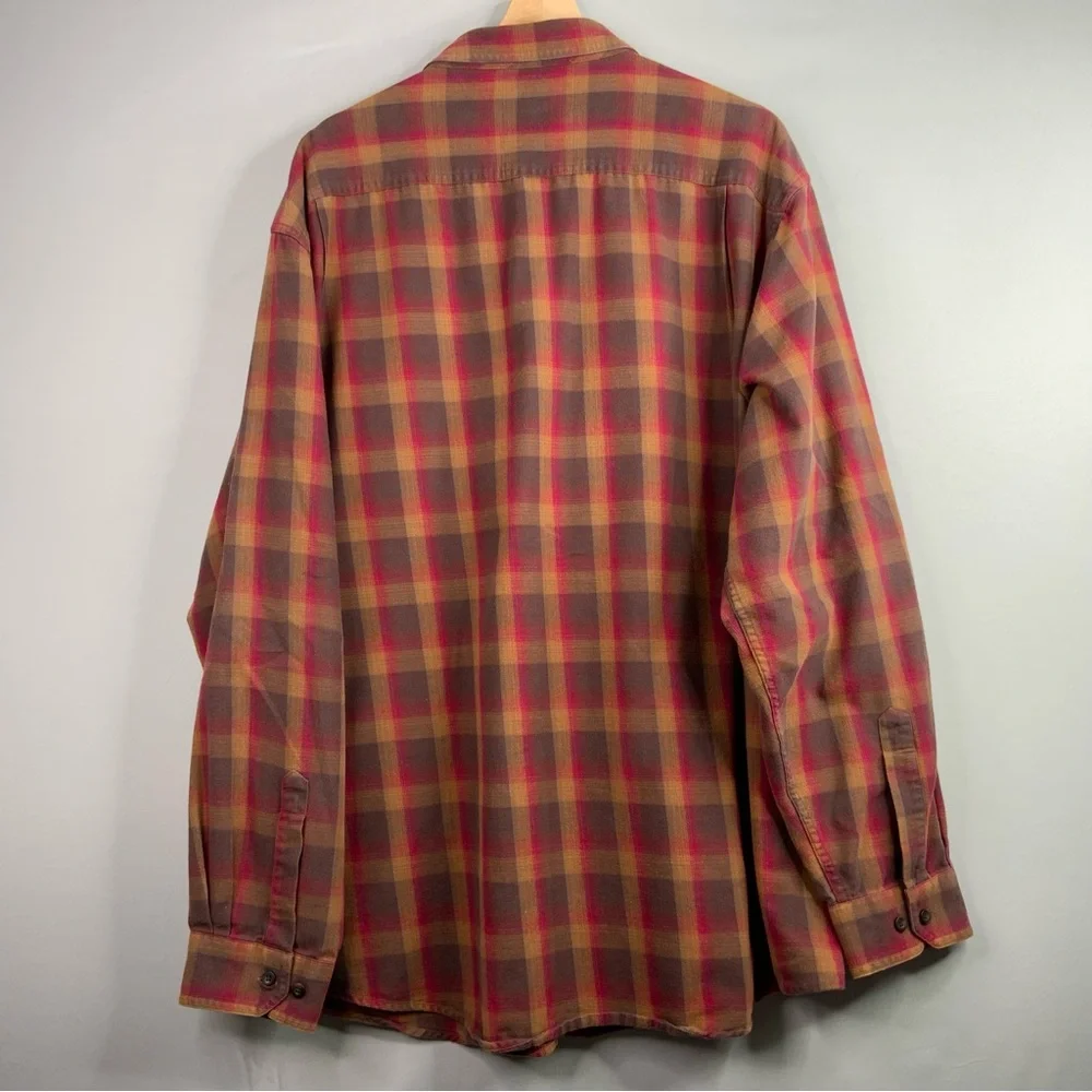 L.L. Bean Men's Plaid Shirt‎ in Red and Brown